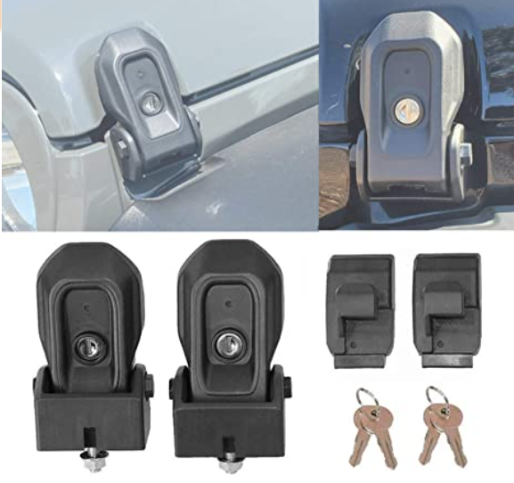 hood latches with locking  hood catch with key original for 2007-2019 jeep wrangler JK JKU JL JLU