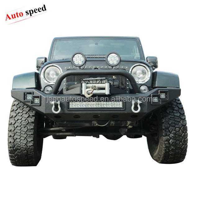 Black Steel Front Bumper Without Stinger for JEEP WRANGLER JK 07-16