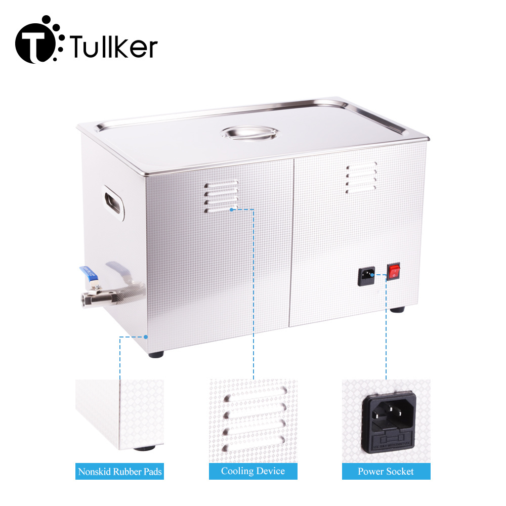 Tullker Digital 30L Ultrasonic Cleaner Temperature Time Adjust Hardware Parts Ultra Sonic Motherboard PCB Cleaning Machine