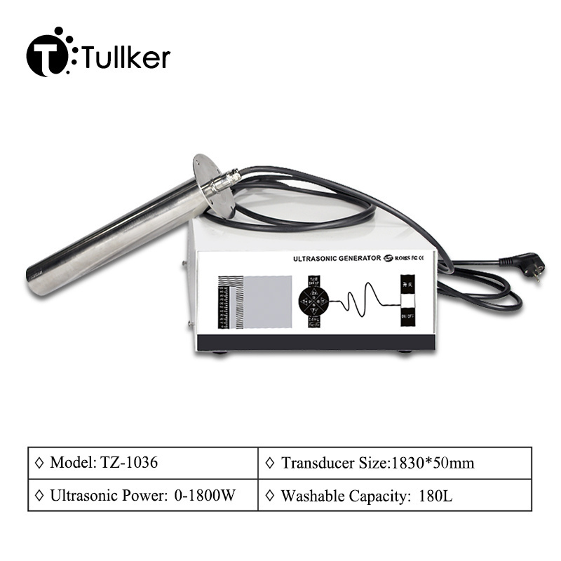 28kHz 40kHz Tullker 180L Bath Submersible Transducer packs Engine Metal Washer Ultrasonic Cleaner Vibration Rod