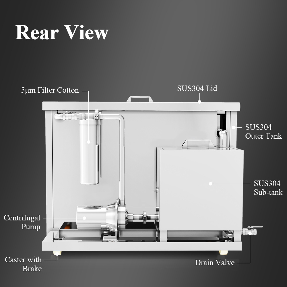 61L Industrial Ultrasonic Cleaner 40L 50L 60L Filtration Equipment DPF Rust Car Parts DPF Ultrasound Washer Machine 28kHz 40kHz