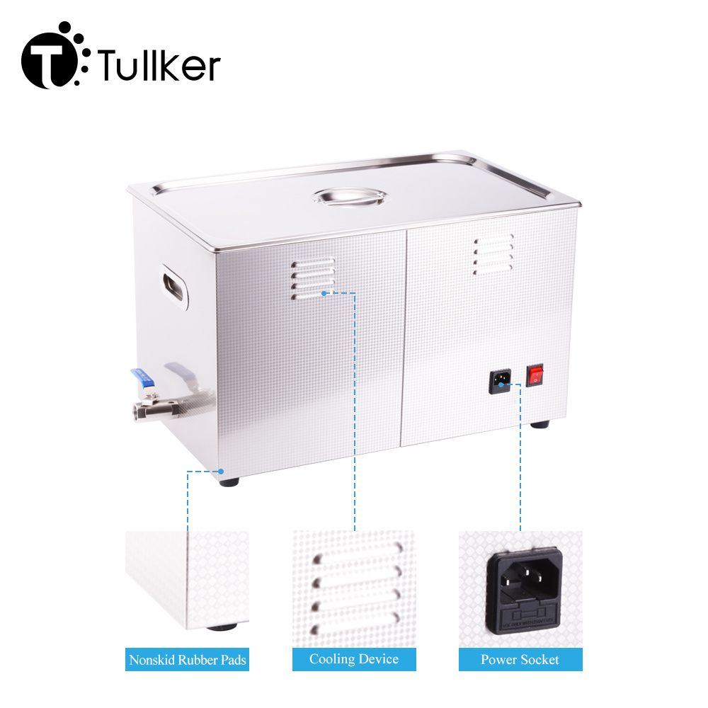 Tullker 22L Industrial Ultrasonic Cleaner Bath Equipment PCB Board Engine Parts Oil Rust Remove Ultrasound Cleaning Machine 480W