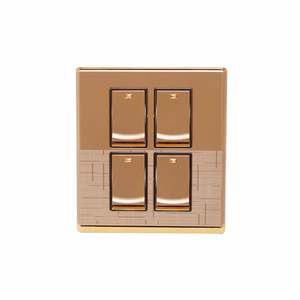 CP15 Range 4 gang switch Golden Color Golden Electroplated Ring PC Plate 86 Plate