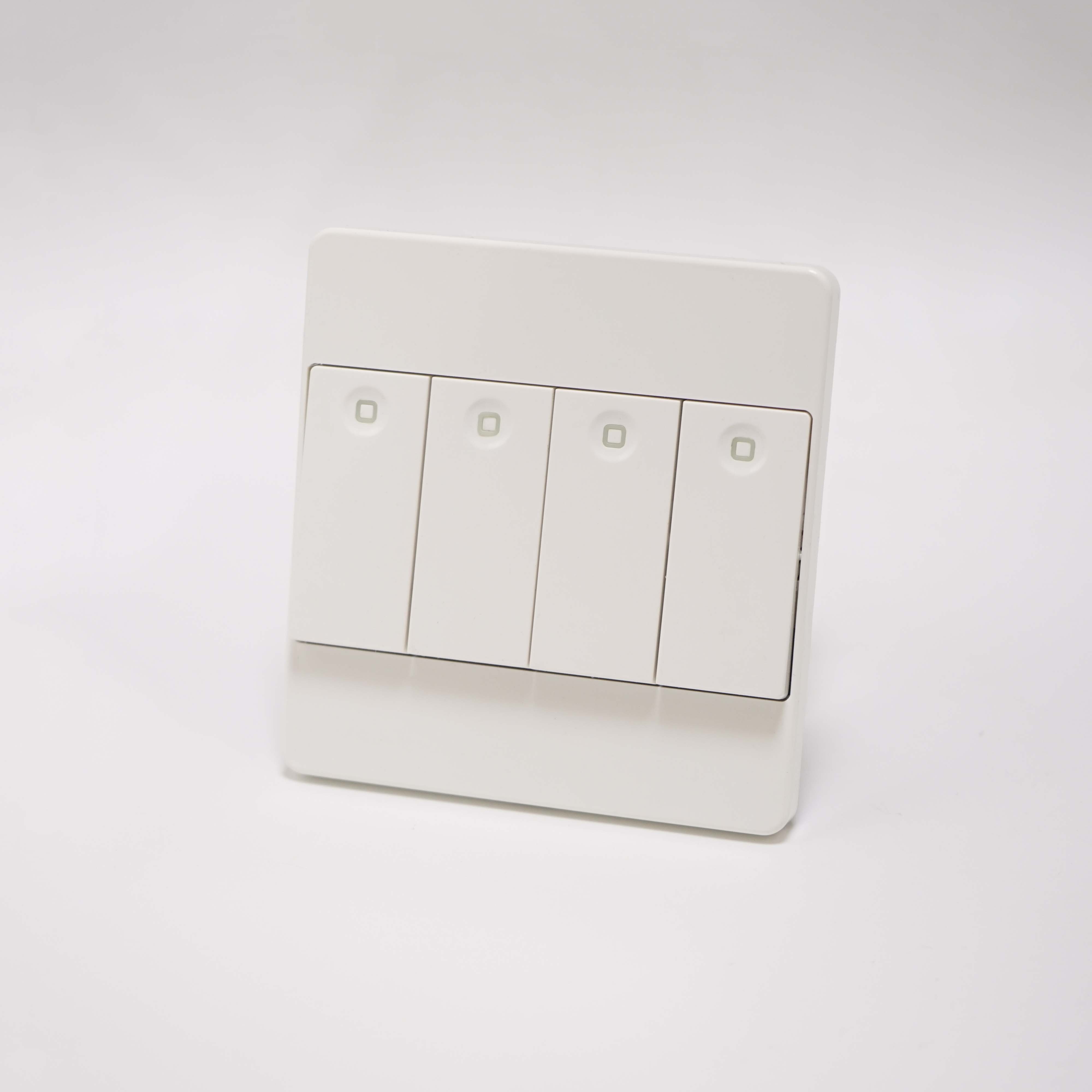 Jeetec Cepex C36 Range 4 gang 1 way switch White Color Medium Rocker PC Plate 86 Plate 3*3