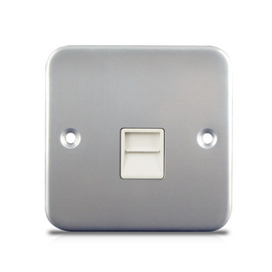 Metal clad range 1 gang telephone socket with box metal 86 3*3 plate Plastic powder coat finish