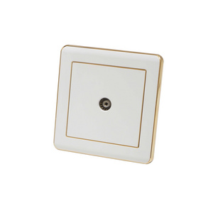 V8 Range 1 gang TV socket White Color Silver Electroplated Ring PC Plate 86 Plate rounded corner medium rocker