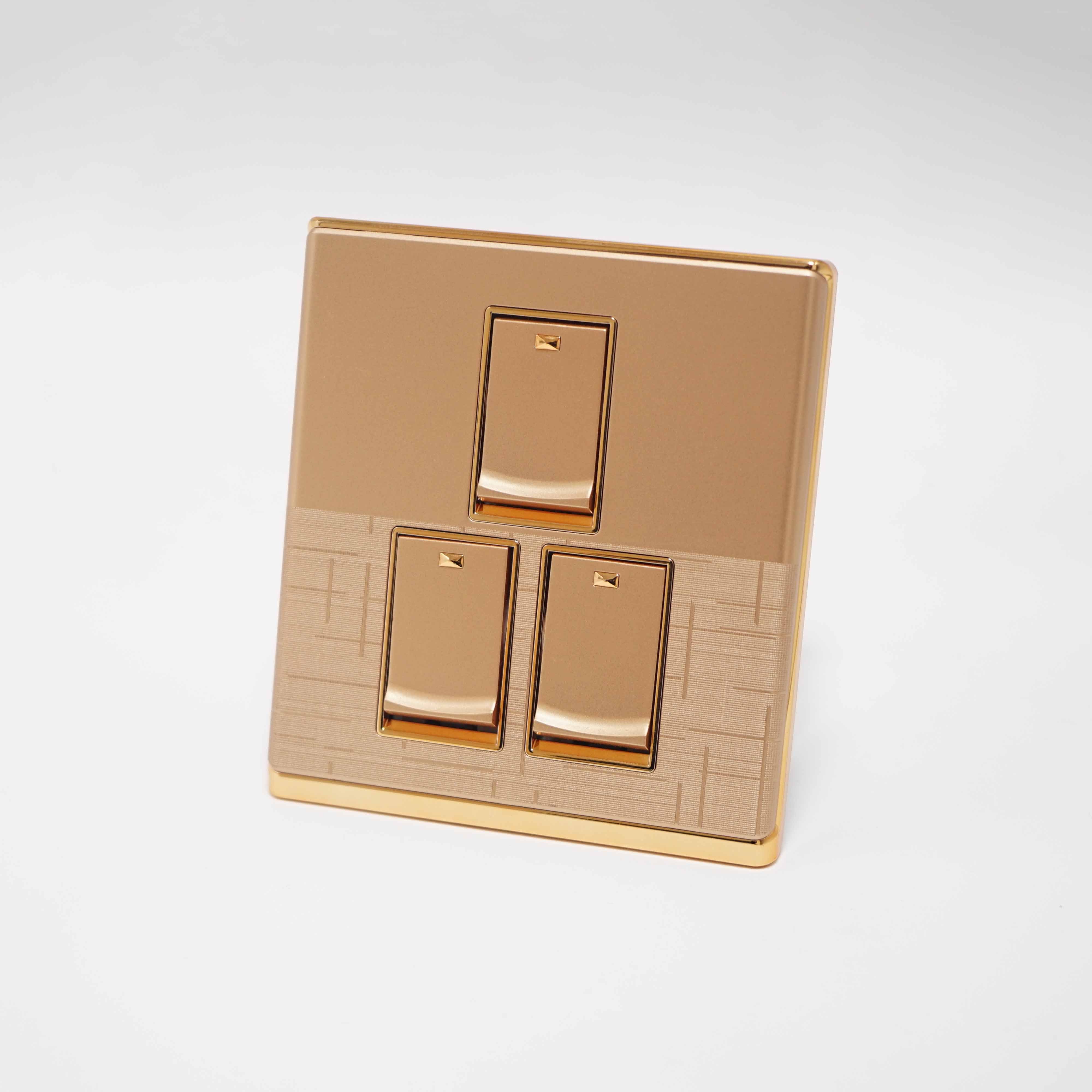 CP15 Range 3 gang switch Golden Color Golden Electroplated PC Plate 86 Plate