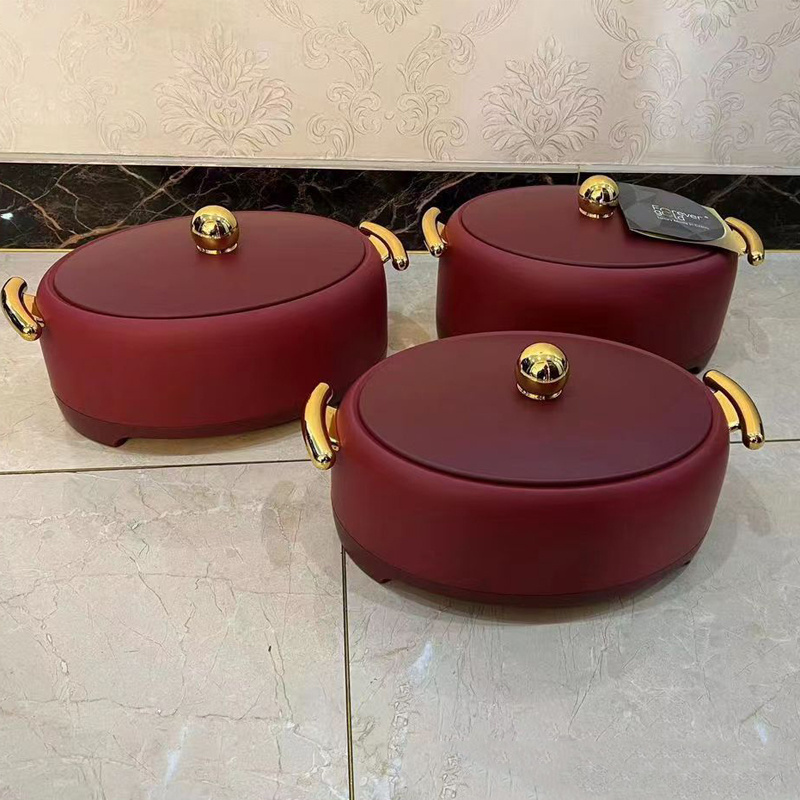 OEM 3Pcs Food Warmer Keeping Hot 6 Hours 2l 2.5l 3l Luxury Food Warmer Set Oval Hot Pot Food Warmer Set