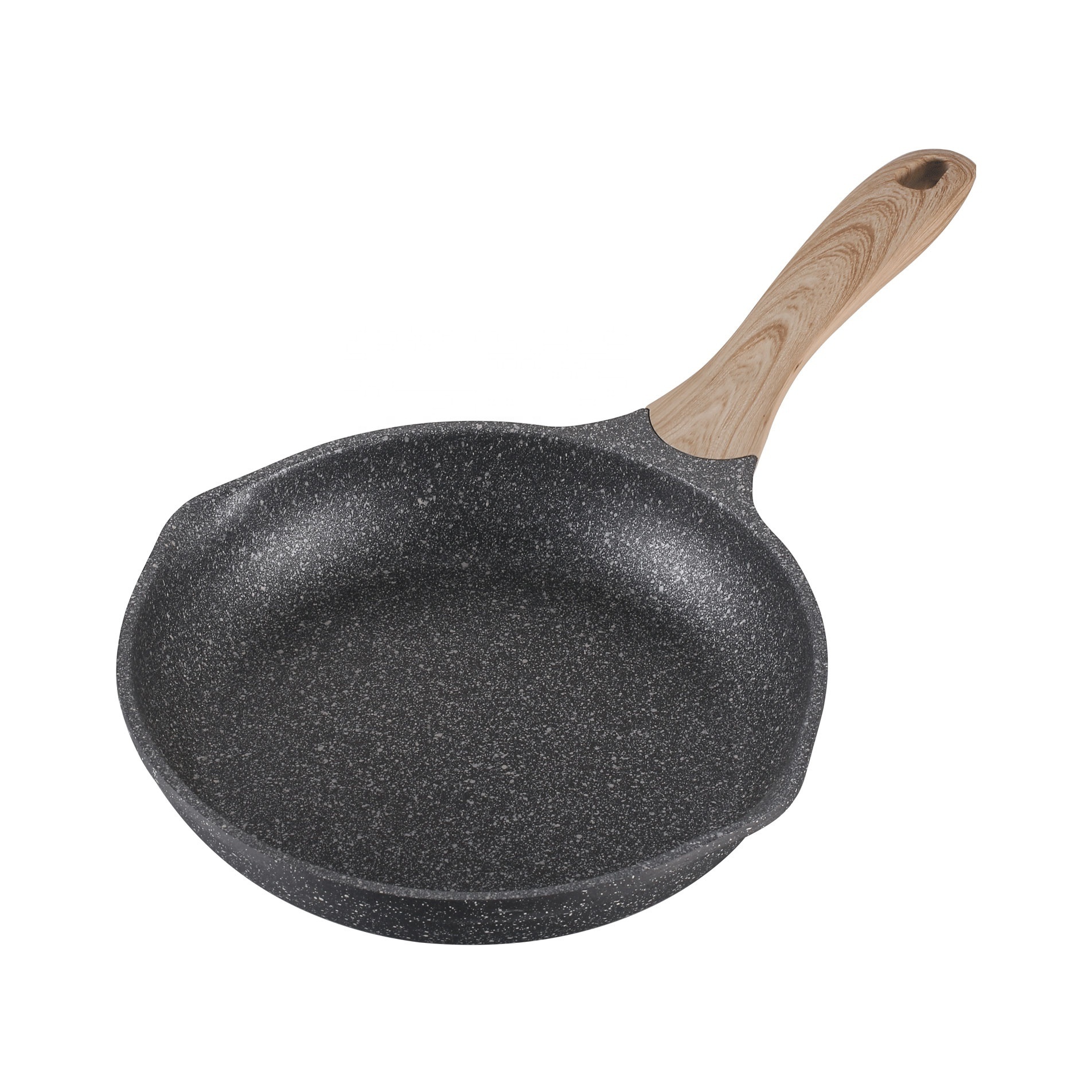 JEETEE Cast aluminium pots hot sale non stick wok pan with lid skillet with soft silicone handle cover egg pan