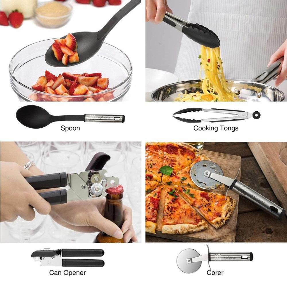 Ready Home Kitchen Accessories 23 Piece Nylon and Stainless Steel Cooking Utensils Kitchen tools Non-Stick Utensils set