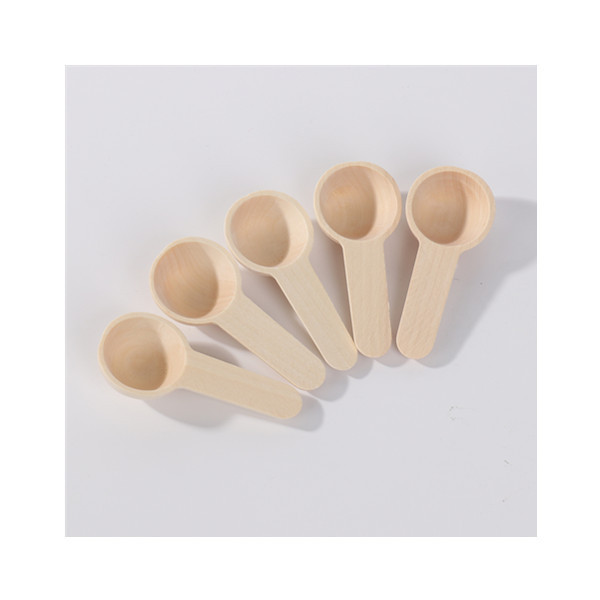 2ml 5ml 10ml natural  round mini wood spoon  small Ice cream honey milk powder tiny powder mini spoon scoop