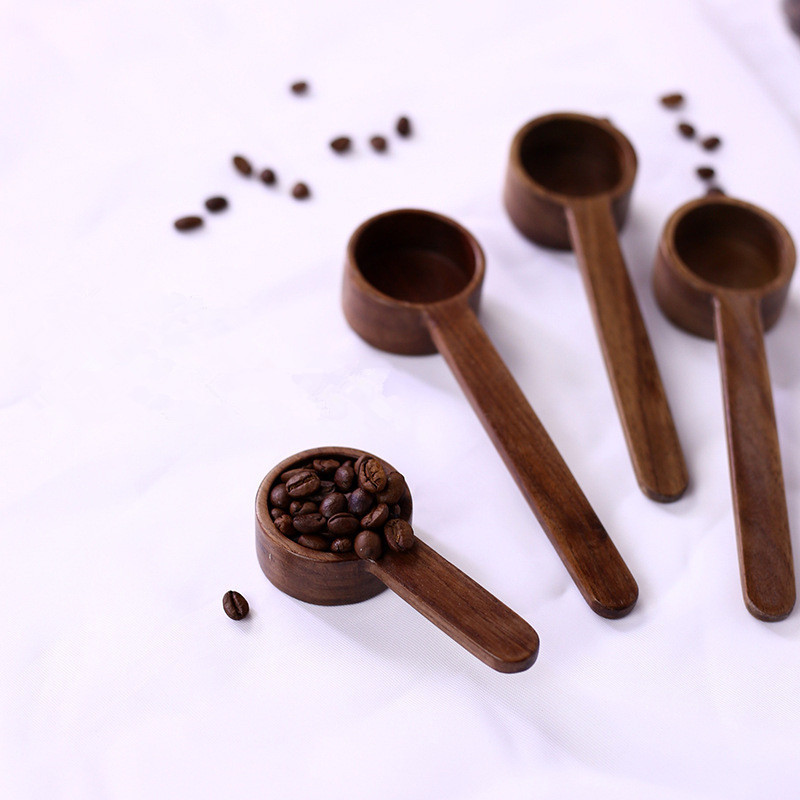 beech black walnut wood coffee bean scoop 8g 10g small wooden scoop wooden measuring scoop spoon