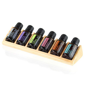 6 Slots Bamboo Essential Oil Organizer Nail Polish Shelf Makeup Display Stand Makeup Storage Rack for Essential Oils bottle