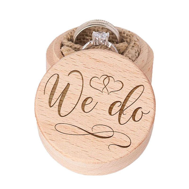 small beech beech Round Jewelry Packaging BoxDIY Storage Container Case  Wedding Wooden boxes  Ring Jewelry Earring Trinket Box