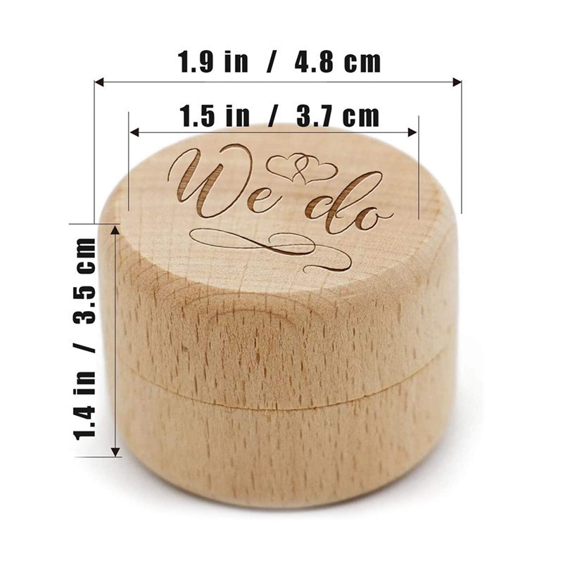 small beech beech Round Jewelry Packaging BoxDIY Storage Container Case  Wedding Wooden boxes  Ring Jewelry Earring Trinket Box