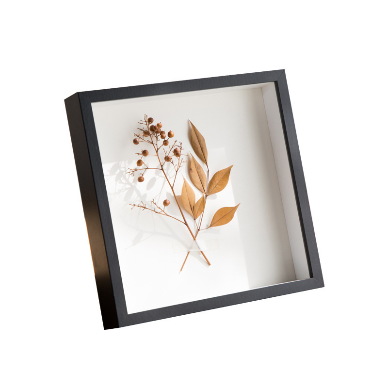 square 8x8 shadow box frame Memory Display Case for Flower wholesale custom wooden 3d shadow box bulk shadow boxes