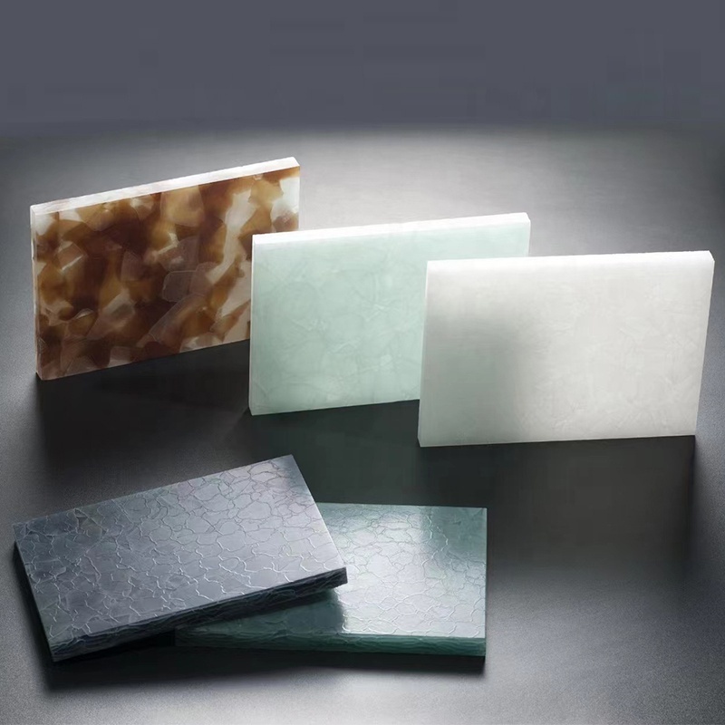 Modern Design Special Artificial Stones Slabs Decorative Glass Sheets Tinted Jade Glass For Wall Panels