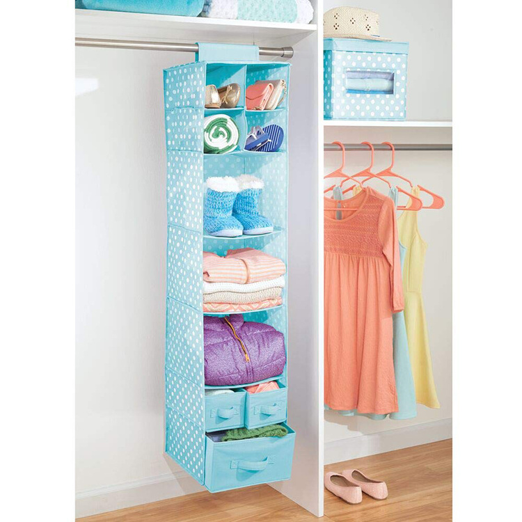 6-Shelf Grey Closet Hanging Closet Organizers and Storage Shelves