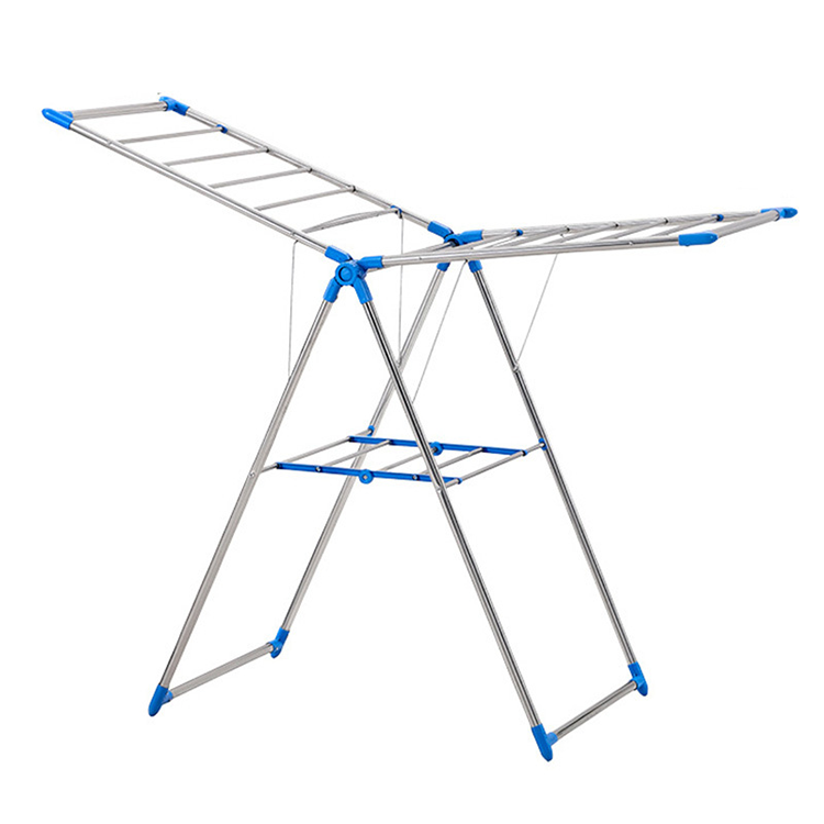 Hanging Foldable Cloth Rack 3 Tier Drying Laundry Racks With Coating