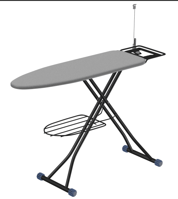 Household Essentials Silver Deluxe Ironing Board with Iron Rest and Clothes Rack