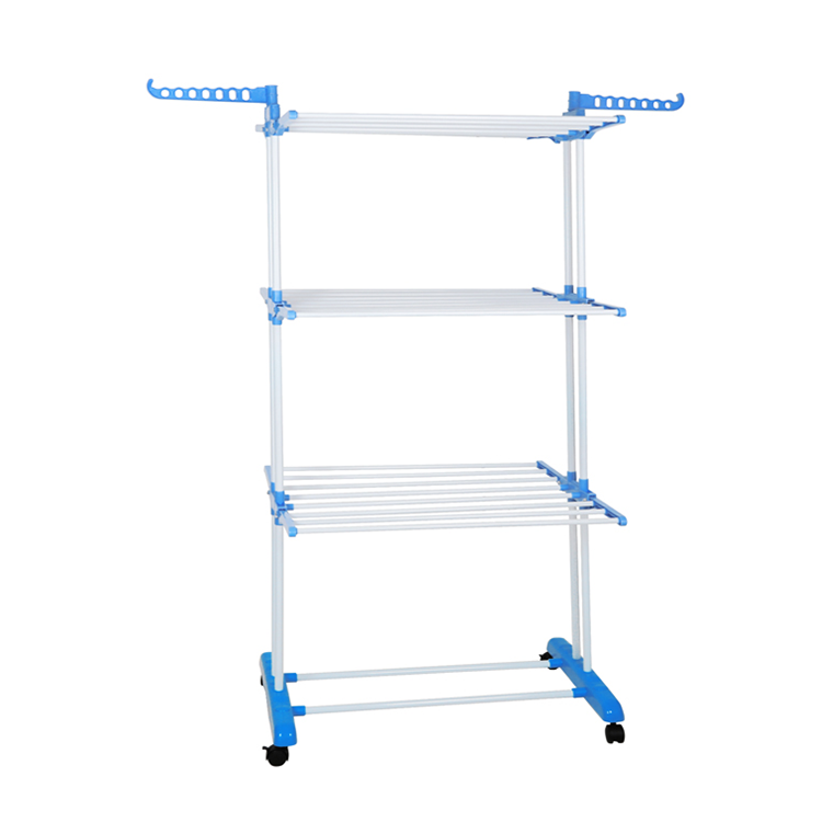 Laundry Hanger Rack 3 Tier Drying Laundry Racks With Coating Adjustable