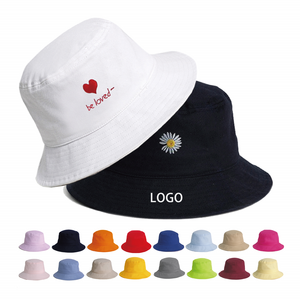 Private Label Large Designer Plain Blank Bulk Adult Cotton Customized Embroidery Printed Logo Fisherman Bucket Hat