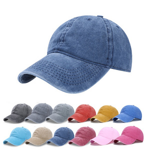 Wholesale Comfortable Unstructured Washed Cotton Dad Hat Custom 3D Embroidery Logo Vintage Distressed Baseball Caps