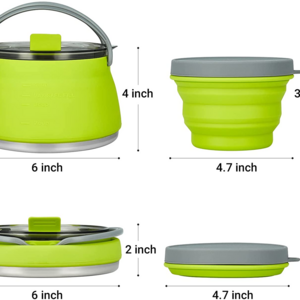 Open Fire Portable coffee tea Camping Silicone Collapsible Travel Kettle