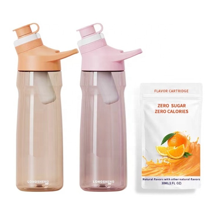 Hot sell Wholesale customization 24oz Plastic tritan fruit cirkl Water Bottle with flavor pods