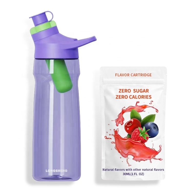 Hot sell Wholesale customization 24oz Plastic tritan fruit cirkl Water Bottle with flavor pods