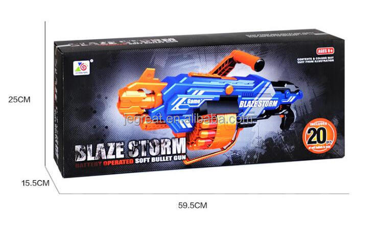 Super cool Electric blaze storm toy gun blaster with 20pcs big red refill darts