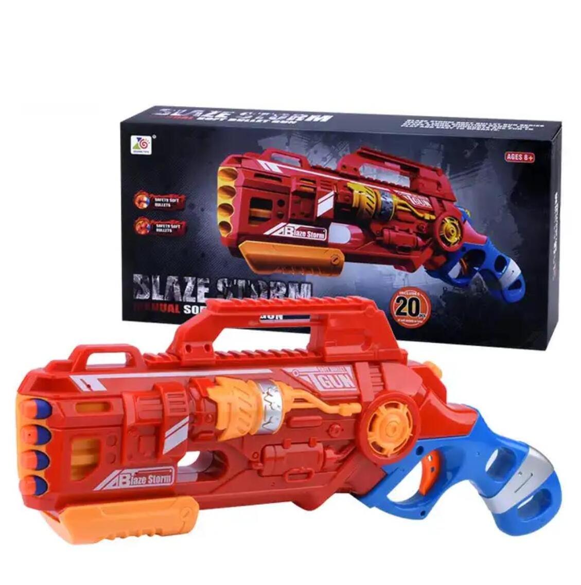 kids christmas gift shooting toy gun set  blaze storm soft bullets blaster with 20 darts