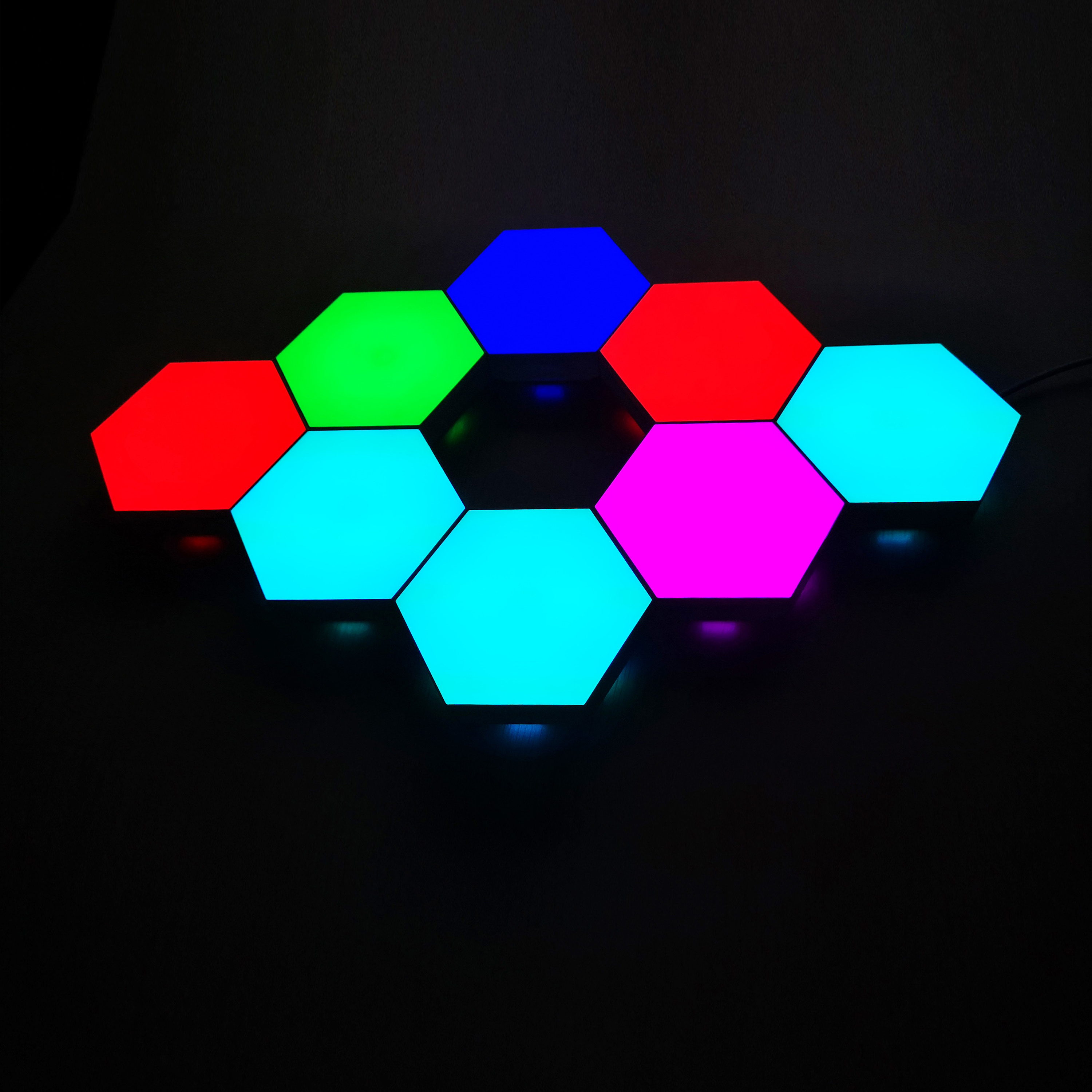 Remote Controlled Touch Hexagonal Wall Lamp Modular Lights Creative Decoration Smart Hexagon Quantum Light Touch Lights JE-Q01