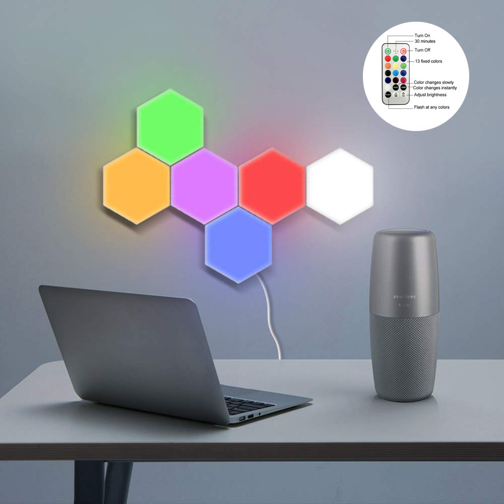 IR 2021 hexagon light electronics touch sensor wall lamp activated lamps  hexagon honeycomb Quantum led modular light