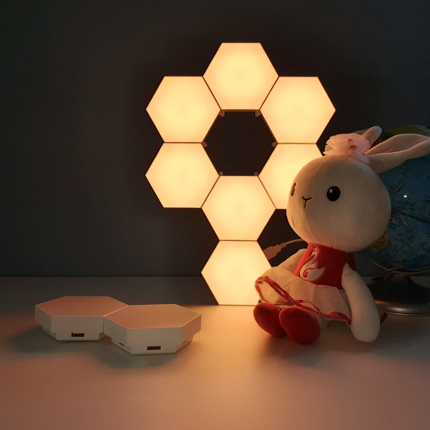 IR 2021 hexagon light electronics touch sensor wall lamp activated lamps  hexagon honeycomb Quantum led modular light