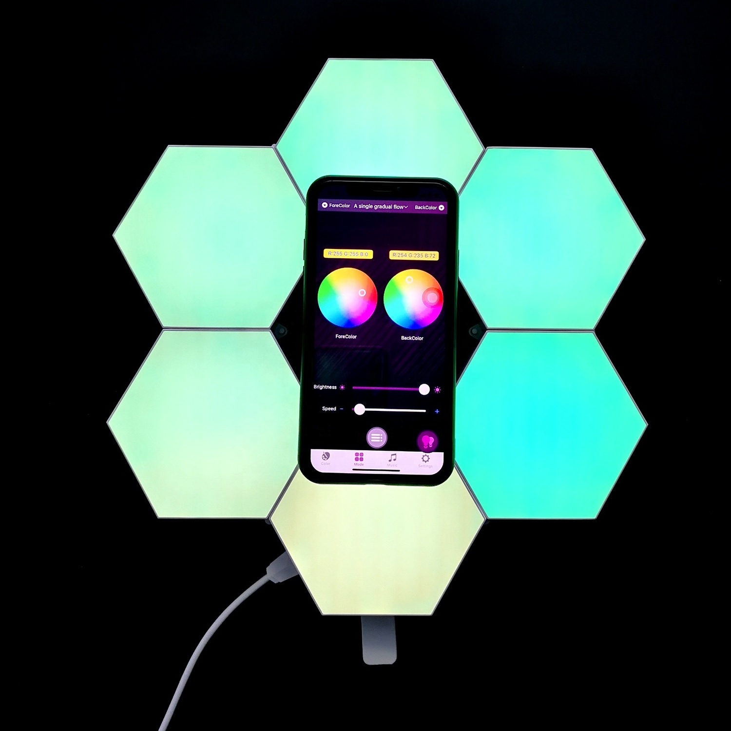 DIY Geometry Glide Wall Light Hexagon APP Controlled RGB Smart Hexagon Lights LED Gaming Night Lamp Sync With Music for Bedroom