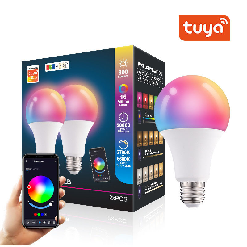 Led Wifi Alexa Smart Led Light Bulb Google Tuya Rgb Smart Life App Wifi Light 10W Lamp E27 B22 Home Smart Light for gift product