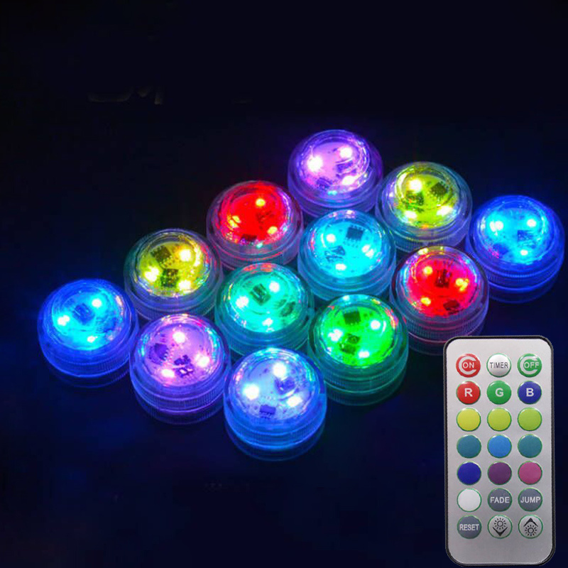 Remote Controlled Submersible led Light Mini Tea Light Waterproof for Vase Event Home Decor