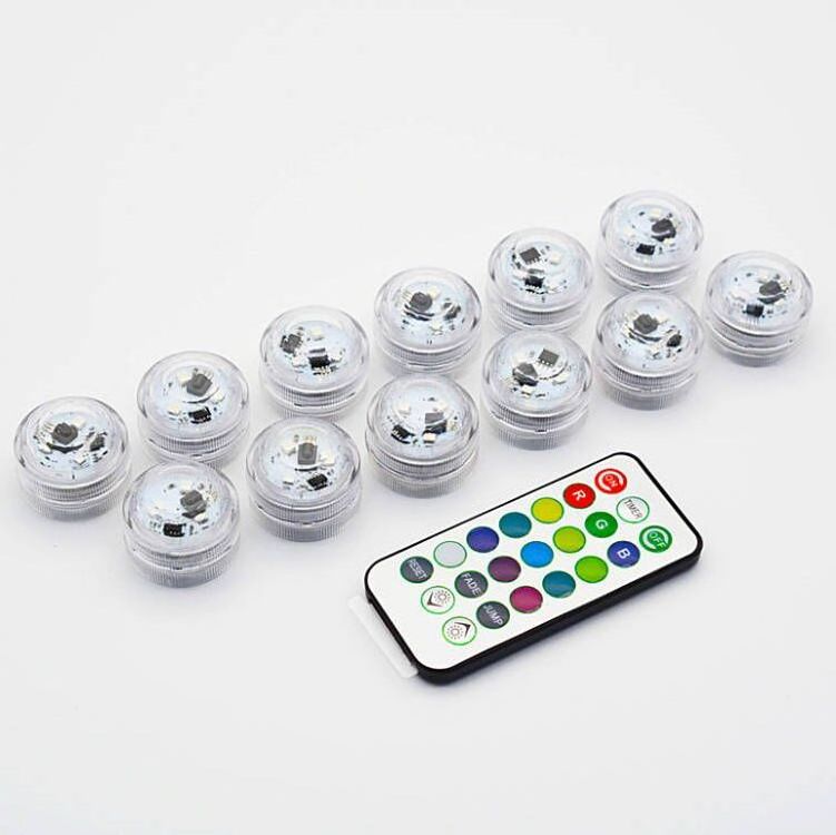 Remote Controlled Submersible led Light Mini Tea Light Waterproof for Vase Event Home Decor