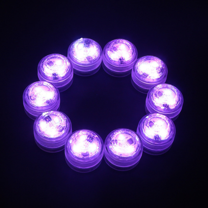 Remote Controlled RGB Color Changing Submersible led Light 3cm LED Tea Light Candle for Floral Home Decor