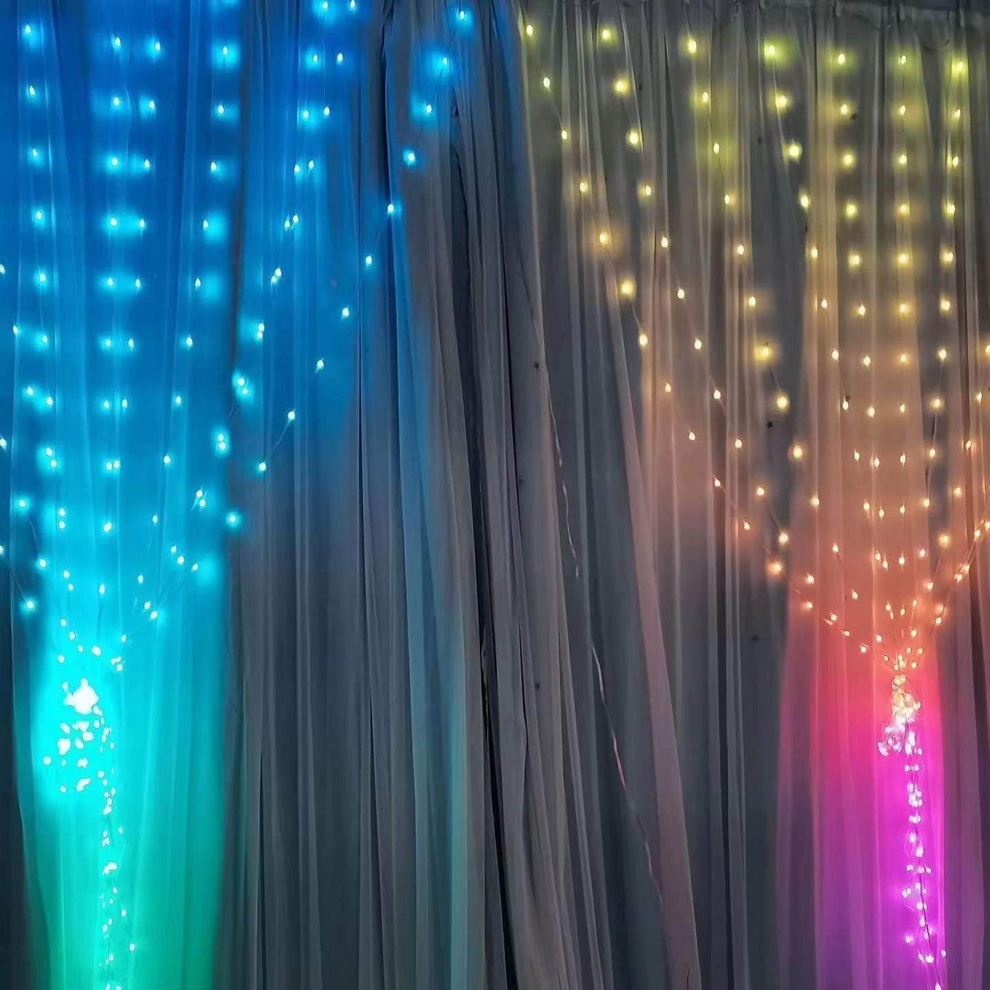 RGB 3x3m Home Wall Window Curtain Lights App Remote Controlled 400 LED Programmable String Curtain Fairy Decor Light