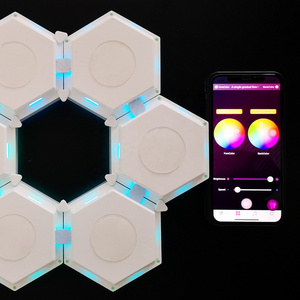 2021 Hexagon led ceiling light App Quantum Hexagon Light Smartphone Controlled Hexagon Light for Bedroom and living decoration