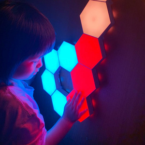 Best seller on Home Decoration Splicing Lights 3d wall lamp with sticker hexagon Modular Light Creative Products