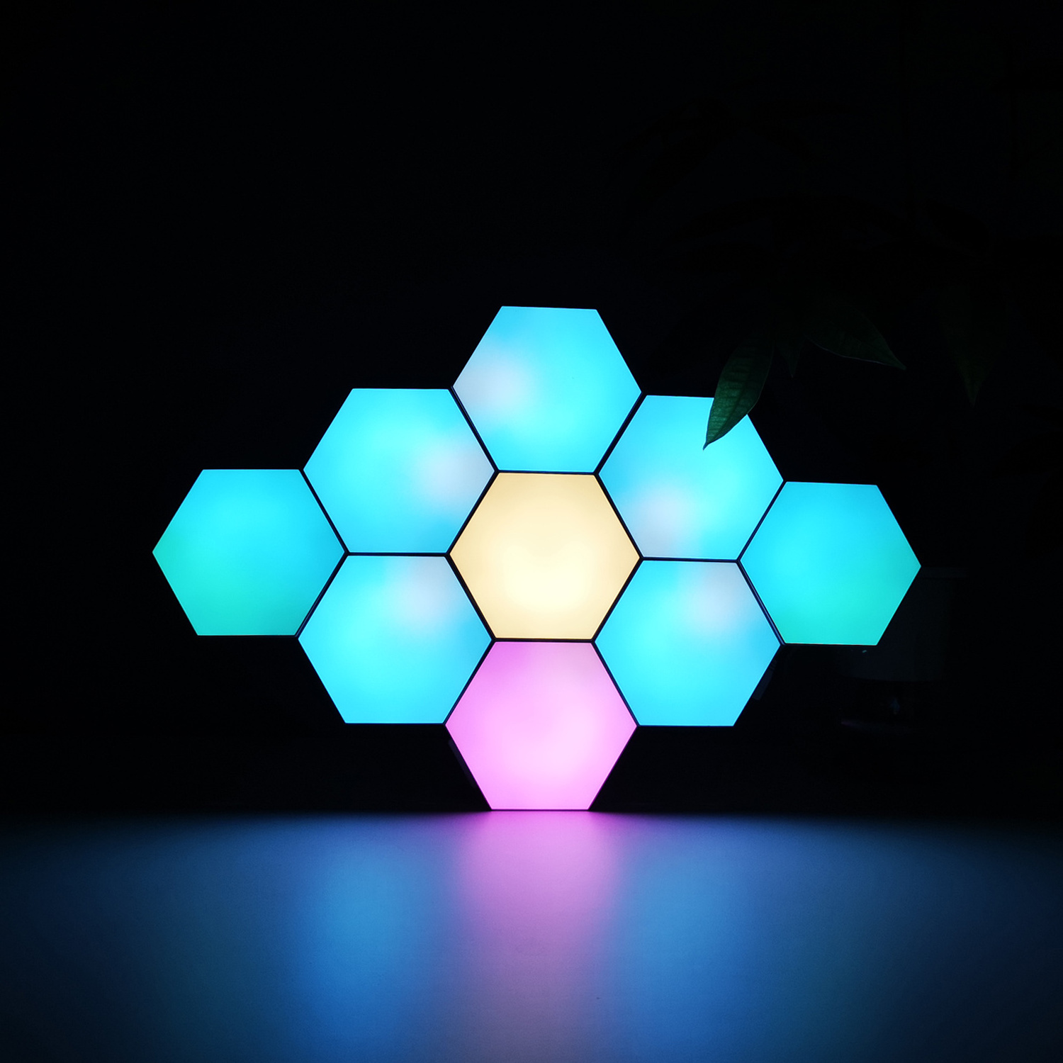 Cheap Usb Combinable Wall Wireless Led Quantum Lights Hexagonal Smart Mobile Remote Control Diy Pattern Touch Led Night Light