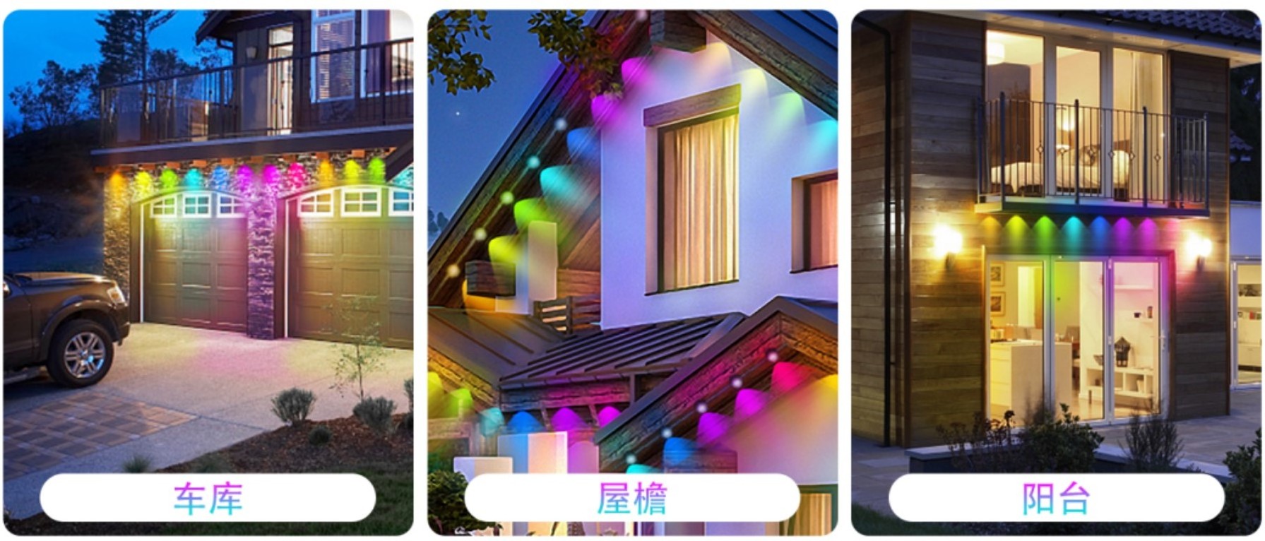 Factory hot sale RGBIC amusement park led point light permanent christmas pixel eaves lighting strip for outdoor roof decoration