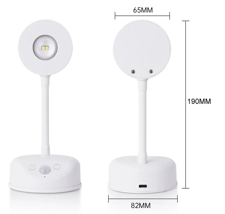 New Design 2200mAh Wireless SUsb Rechargeable Spotlight Intelligent Human Sensing LED Indoor Wall Light Table Light