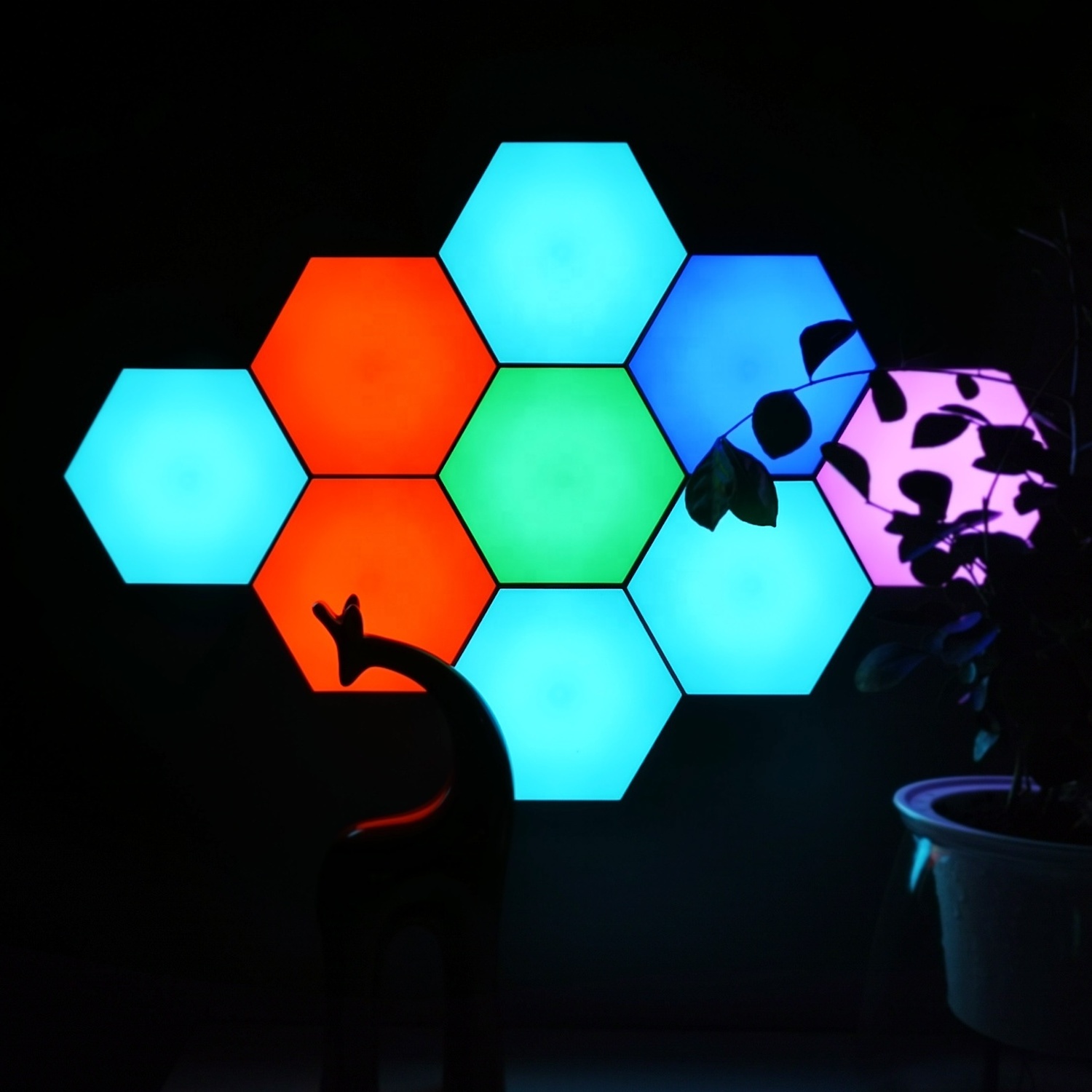 6pack Led Gaming Wall Lights Nano Hexagon Panels Touch Sensor Remote Control Smart App Music Sync Quantum Night Light 2023 Hot