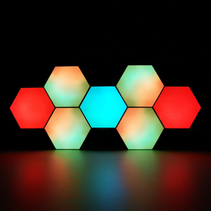 Lights panels led gaming wall lights hexagon light panels that dance to game and music Wall Panel DIY for Game Room