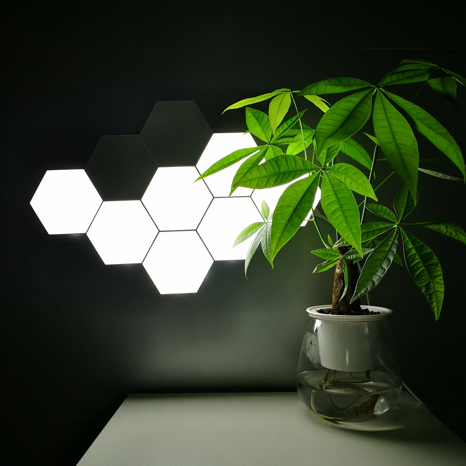 Christmas Decoration Mobile APP Control DIY Hexagonal Modular Lamp Home Decor Interior Wall Art Phone control LED Night Light