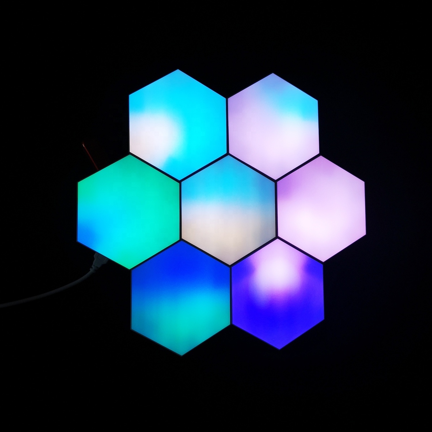 Smart TUYA APP Wifi Controlled Hexagonal Light for Gaming Room Decoration work with Alexa